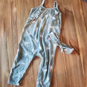 Jessica Simpson Ruffle Jumpsuit & Bow 18m NWOT